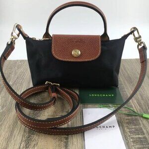 Longchamp Black and Brown Tote Bag